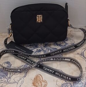 Tommy Hilfiger Black Quilted Crossbody Bag